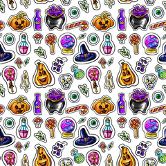 Halloween pattern. Themed pattern from the Halloween series on a white background.