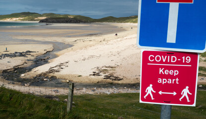 Beach & Covid signs