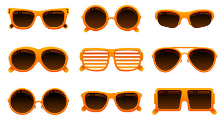 Vector orange sunglasses.To see the other vector sunglasses illustrations , please check Glasses collection.
