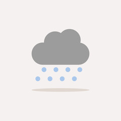 Hail and cloud. Color icon with shadow. Weather vector illustration