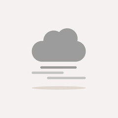 Heavy fog and cloud. Color icon with shadow. Weather vector illustration
