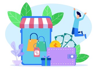 Illustration vector graphic cartoon character of earn point