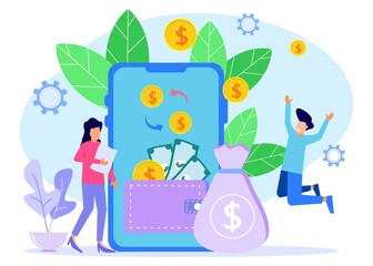 Illustration vector graphic cartoon character of cash back