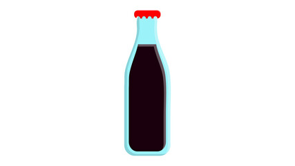 cola bottle icon soda bottle with red lable flat vector cola icon