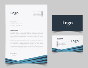 Letterhead and business card template design. Modern Creative & Clean business style with corporate pattern. letterhead design set. business card set. full vector file 