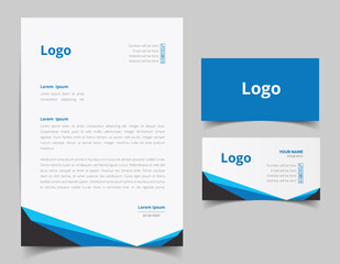 Letterhead and business card template design. Modern Creative & Clean business style with corporate pattern. letterhead design set. business card set. full vector file 