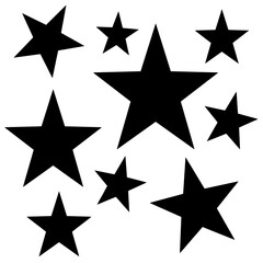 Decorative background with a five-pointed stars in a black and white colors
