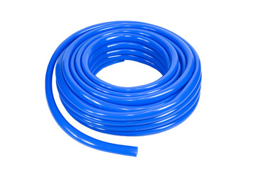 Blue Water hose isolated on White background