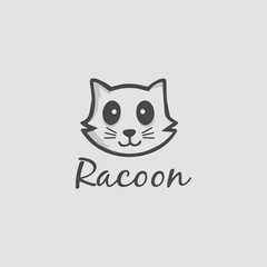Racoon head logo design vector