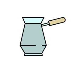 Empty coffee pot. Vector illustration.
