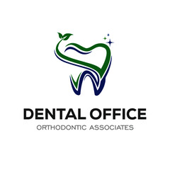 Fototapeta premium Dental Clinic Logo Design Dentist Logo Tooth abstract Linear Dentist stomatology