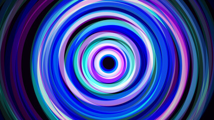 Abstract background with light intersecting blue cyan circle lines