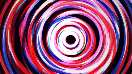 Abstract dynamic background with intersecting red blue white circle lines