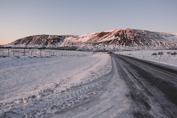 Icelandic landscape around roads, Iceland