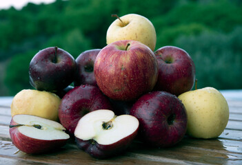 Freshly colored apples, from the mountainous area of ​​Zagora, Greece
