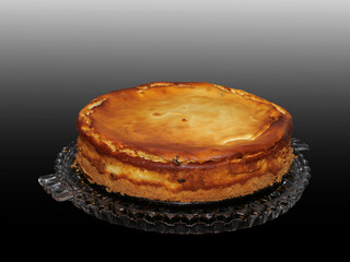 Grandmothers cheesecake on a glass plate
