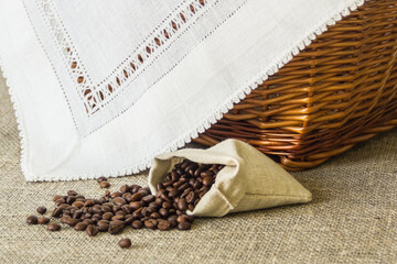 coffee beans in a bag