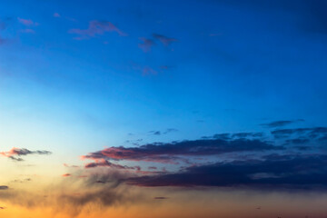 Fototapeta na wymiar Sky background on sunset. Nature composition. Summer background.