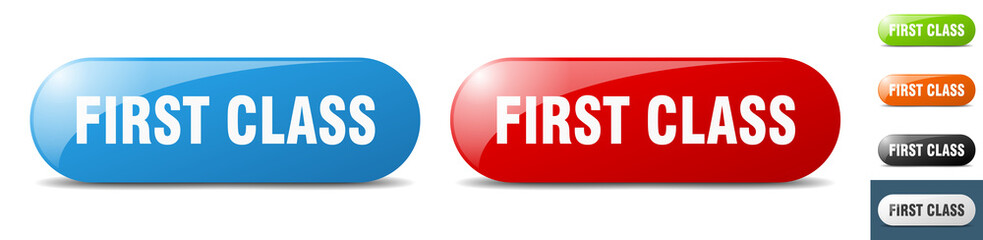 first class button. key. sign. push button set