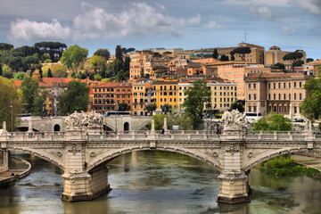 Fototapeta na wymiar Victor Emmanuel II bridge in Rome, Italy