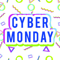 Cyber monday sale vector design template. Discount offers for holidays. Black friday and cyber monday deals