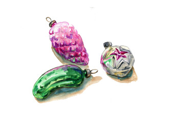 Naklejka premium christmas tree decorations