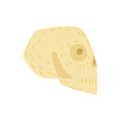 Skull isolated on white background. Simple sketch hand drawn in style doodle.