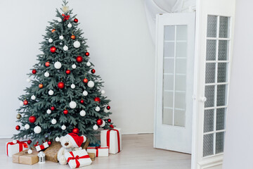 Christmas tree with gifts New year scenery room winter