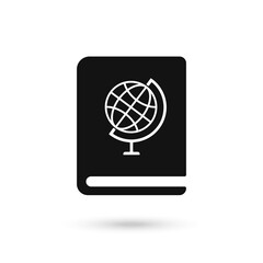 Geography book line icon. Book with globus vector icon. Symbol, logo illustration. Vector graphics