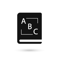 ABC book icon isolated on white background. Dictionary book sign. Alphabet book icon. Vector graphics