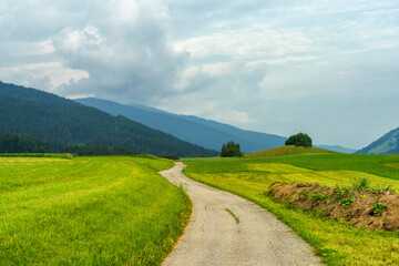 Cycleway of Pusteria valley at summer