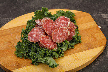 Iberian pork Fuet sausage slices
