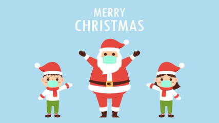 Santa Claus cartoon vector. Santa character design. Face mask.