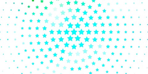 Light Blue, Green vector pattern with abstract stars.
