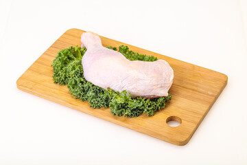 Raw chicken leg for cooking
