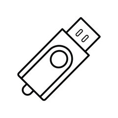 USB flash memory stick line icon
