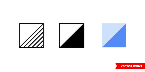 Orienteering control flag icon of 3 types color, black and white, outline. Isolated vector sign symbol.