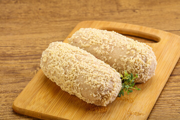Raw chicken cutlet for roast