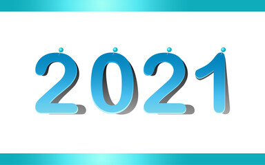 Number of the coming new year. Blue paper numbers pinned to the wall. Can be used for calendar, poster, postcard.