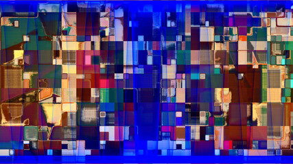 rendu numérique d'un travail, composition abstraite rythmée par les couleurs