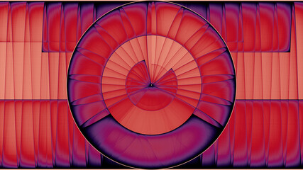 Fototapeta premium rendu d'un travail numérique sur le cercle ainsi que sur la naissance d'un rose géométrique colorée