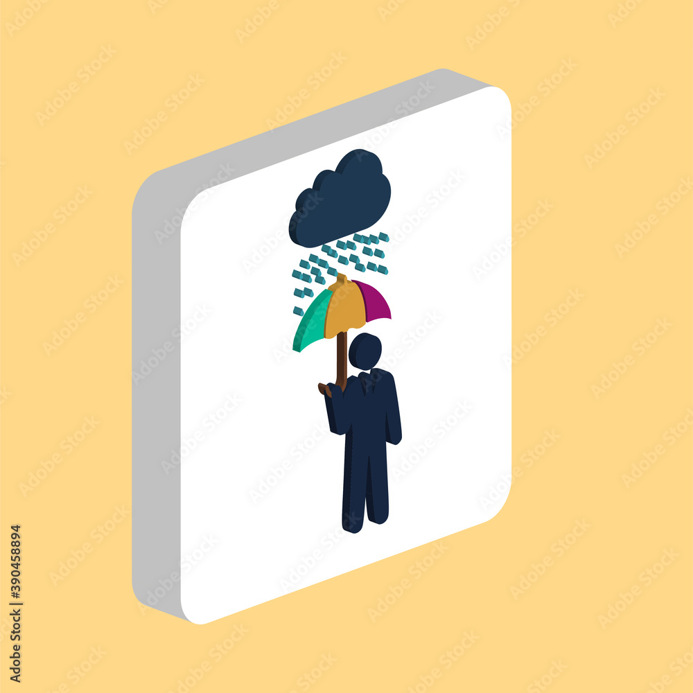 Poster rainy simple vector icon. illustration symbol design template for web mobile ui element. perfect col