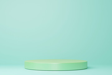 Cylinder podiums on blue background. Abstract pedestal scene with geometrical. Scene to show cosmetic products presentation. design empty space. Showcase,shopfront,display case,3d illustration