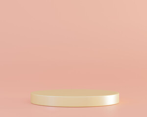 Yellow cylinder podiums on pastel background. Abstract pedestal scene with geometrical. Scene to show cosmetic products presentation.design empty space. Showcase,shopfront,display case,3d illustration