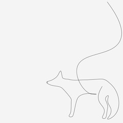 Fox forest animal on white background. Vector illustration