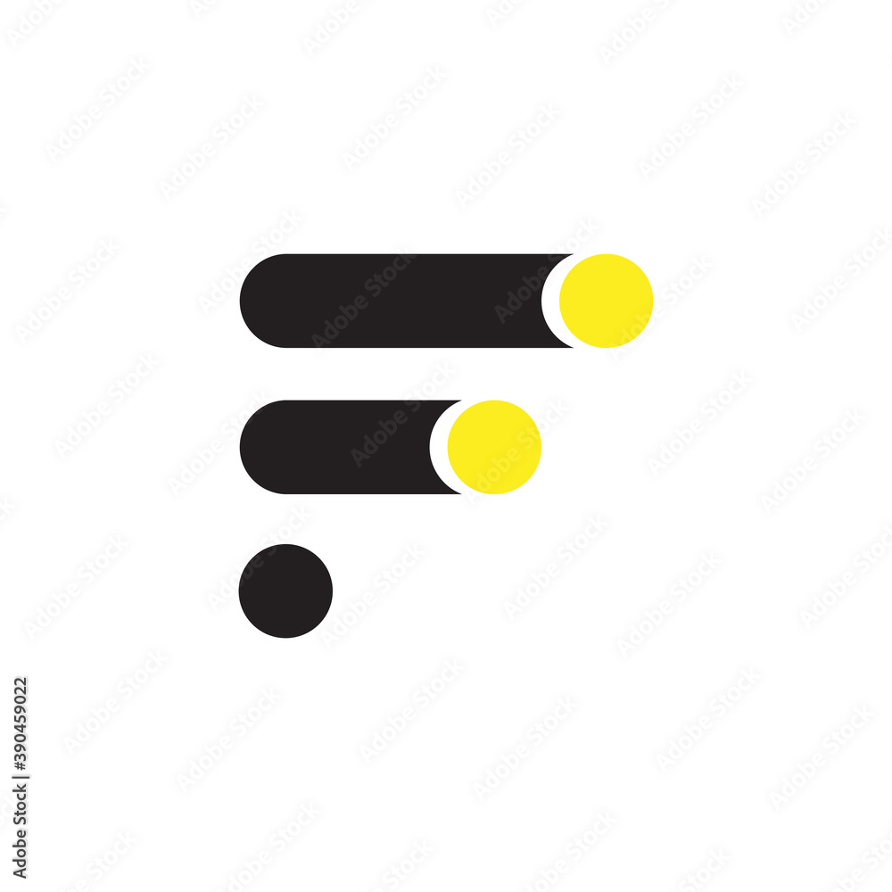 Fototapete letter f logo, minimalist and unique symbol, rounded outline style isolated on white background. fla