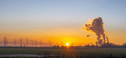 Sonnenuntergang auf dem Land