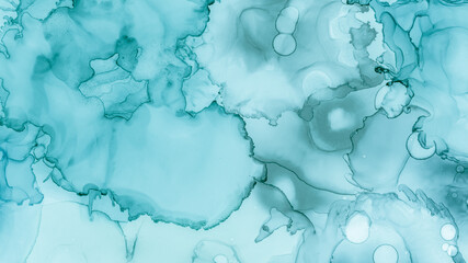 Teal Pastel Flow Water. Blue Ocean Modern 