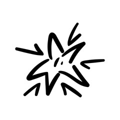 Star. Icon, sketch. New Year and Christmas, festive theme.