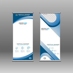 Modern roll-up banner. Background abstract. vector dsign.